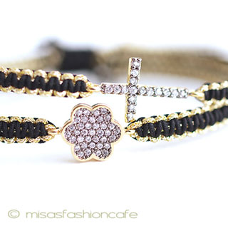 （画像用） ＴＡＩ　ブレスレット 十字架＆花　２本セット