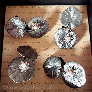 （画像用） マイケルミショー　真珠 SET ナプキンリング　睡蓮の花