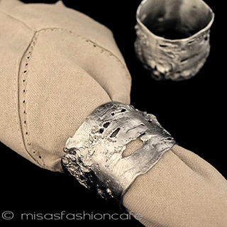 （画像用） マイケルミショー白樺 再販 ナプキンリング ４個セット