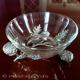 （画像用） 野菜　アーティチョーク 脚付き　ガラスボウル