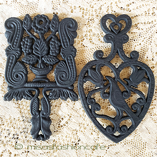 （画像用） ポットスタンド　鍋敷き ヴィンテージ　鳥と花