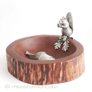 （画像用） リスと木製のボウル再販！ スプーン付き　（大）