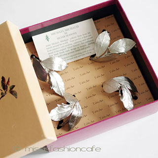 （画像用） マイケルミショー　ハーブ銀葉 ナプキンリング　４個セット