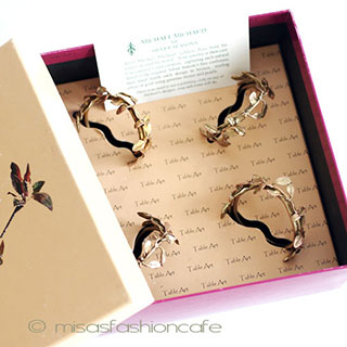 （画像用） マイケルミショー　ハーブ金葉 ナプキンリング　４個セット