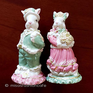 （画像用） ラビットうさぎ夫婦（花束） 塩コショウ調味料セット
