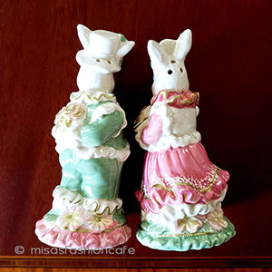 （画像用） ラビットうさぎ夫婦（花束） 塩コショウ調味料セット