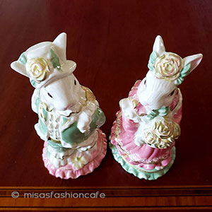 （画像用） ラビットうさぎ夫婦（花束） 塩コショウ調味料セット