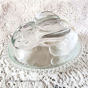 （画像用） ラビット・うさぎ（大） 蓋付き容器ガラスボウル