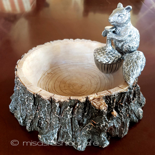 （画像用） リスと切り株ボウル再販 どんぐりスプーン付き