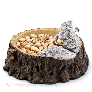 （画像用） リスと切り株ボウル再販 どんぐりスプーン付き