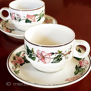 （画像用） ビレロイ＆ボッホ　朝顔の花 カップ＆ソーサー2セット