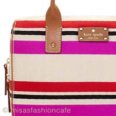 （画像用） Kate Spade　 ストライプ ボストン