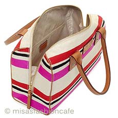 （画像用） Kate Spade　 ストライプ ボストン