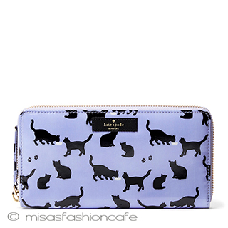 （画像用） ケイトスペード　長財布 猫ネコ　ご飯の時間