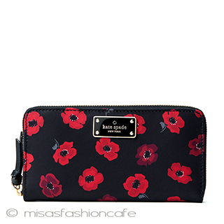 （画像用） ケイトスペード　長財布 ポピーの花柄