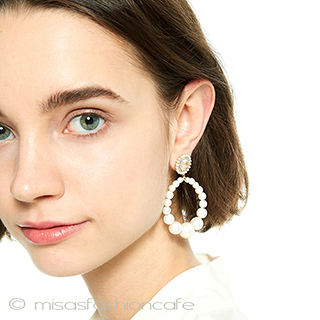 （画像用） ケイトスペード　ピアス 大振りパールフープ