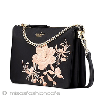 （画像用） ケイトスペード　お花刺繍 ハンドショルダーバッグ