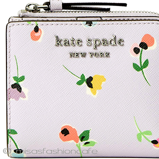 （画像用） ケイトスペード　お財布 二つ折り 花柄・薄紫色