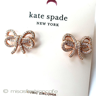 （画像用） ケイトスペード　ピアス ローズゴールド　リボン