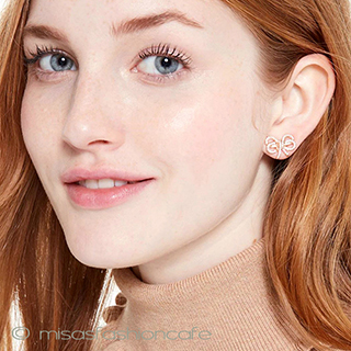 （画像用） ケイトスペード　ピアス ローズゴールド　リボン