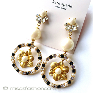 （画像用） ケイトスペード　ピアス パールお花ドロップ