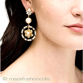 （画像用） ケイトスペード　ピアス パールお花ドロップ