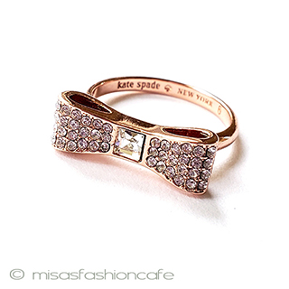 （画像用） ケイトスペード指輪リング ローズゴールド　リボン