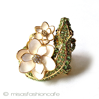 （画像用） ケイトスペード　リング ビジューフラワー指輪