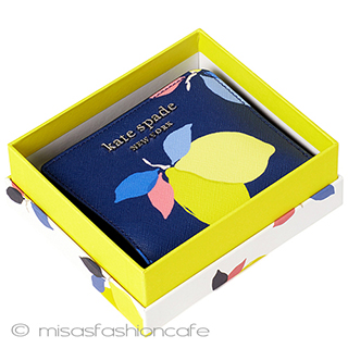 （画像用） ケイトスペード　お財布 二つ折りレモン　箱付