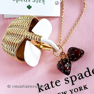 （画像用） ケイトスペード　ネックレス いちご苺 ＆ かごバッグ