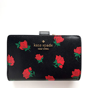 （画像用） ケイトスペードお財布 ローズ花柄２つ折り