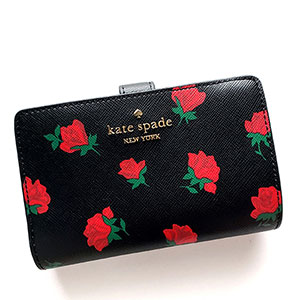 （画像用） ケイトスペードお財布 ローズ花柄２つ折り