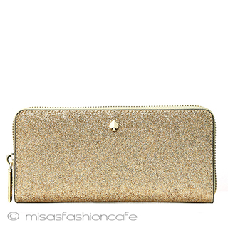 （画像用） ケイトスペード　長財布 ゴールド・グリッター