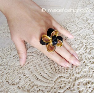 （画像用） KJL リング　りぼん 　ブラック