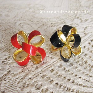 （画像用） KJL リング　りぼん 　ブラック