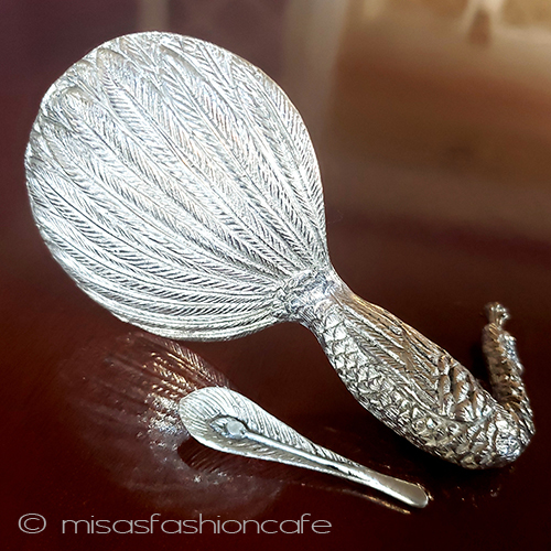 （画像用） クジャク鳥スパイス皿 スプーン付き調味料皿