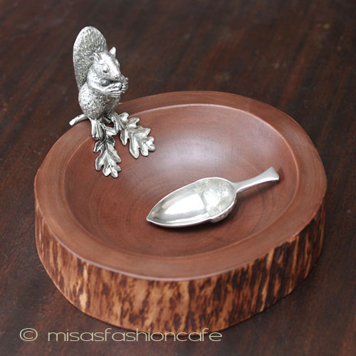 （画像用） リスと木製のボウル再販！ スプーン付き　（大）