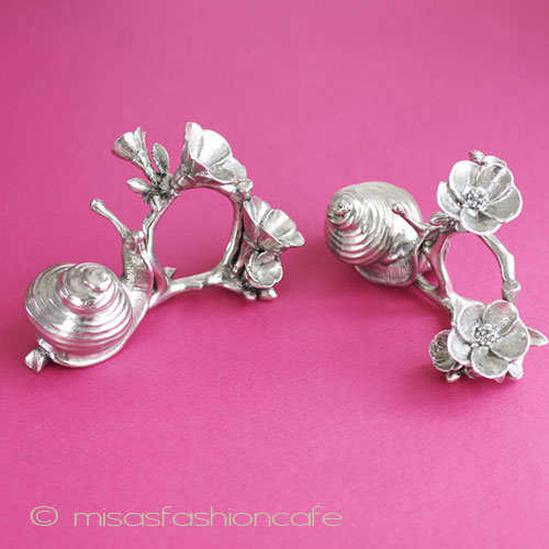 （画像用） カタツムリと花２個セット ナプキンリング 再販！