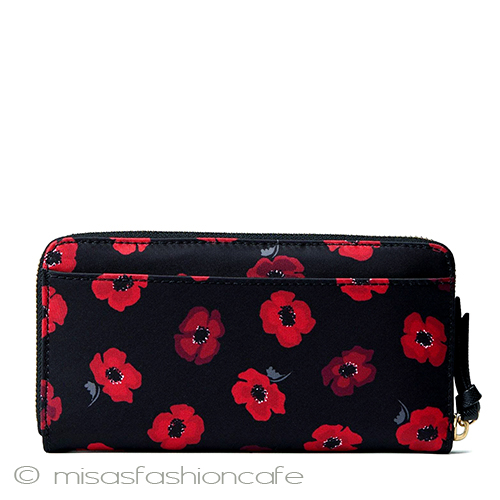 （画像用） ケイトスペード　長財布 ポピーの花柄