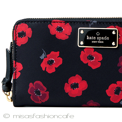 （画像用） ケイトスペード　長財布 ポピーの花柄