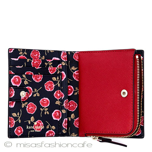（画像用） ケイトスペード　財布 コンパクト　ローズ柄