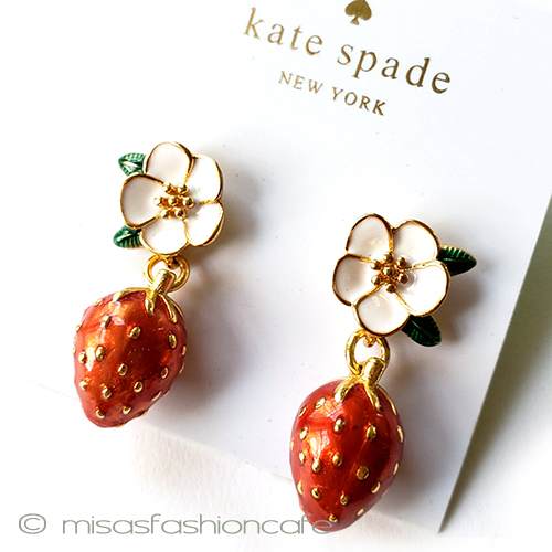 （画像用） ケイトスペード　ピアス 苺いちご　ドロップ