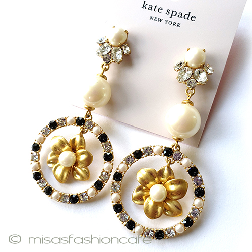 （画像用） ケイトスペード　ピアス パールお花ドロップ