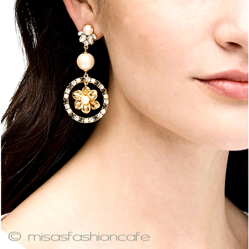 （画像用） ケイトスペード　ピアス パールお花ドロップ