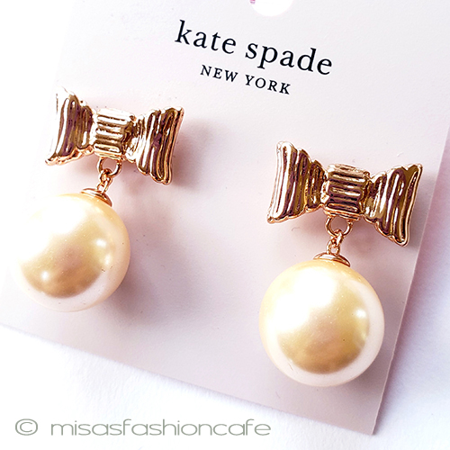 （画像用） ケイトスペード　ピアス パールRoseGoldリボン