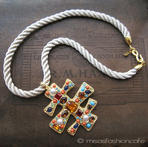 （画像用） KJL ネックレス 　ジュエル クロス