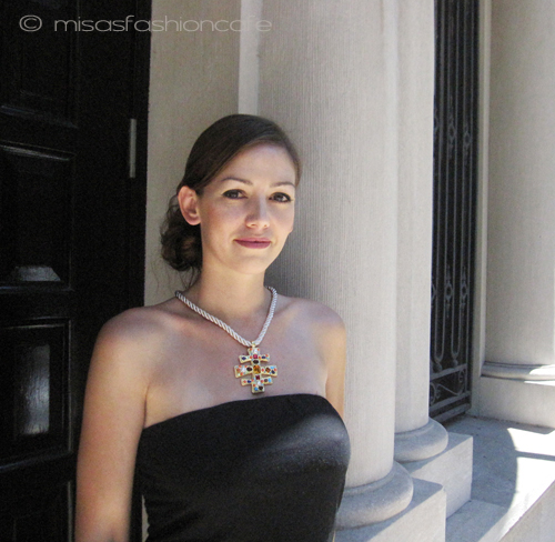 （画像用） KJL ネックレス 　ジュエル クロス