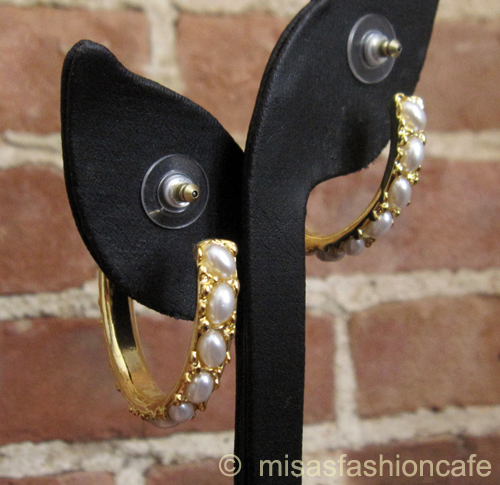 （画像用） KJL フープ　ピアス パール　Mサイズ