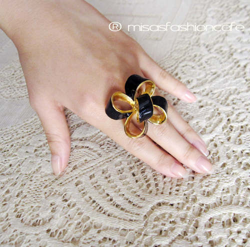 （画像用） KJL リング　りぼん 　ブラック