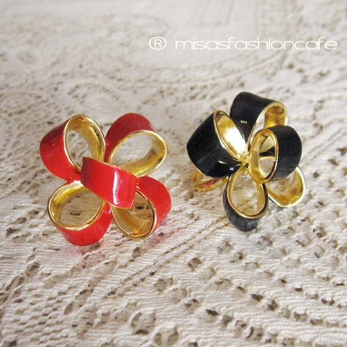 （画像用） KJL リング　りぼん 　ブラック